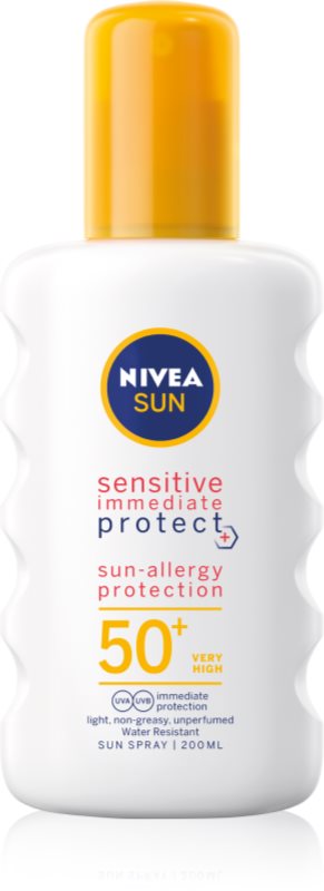 Nivea Sun Protect & Sensitive ochranný sprej na opaľovanie SPF 50+