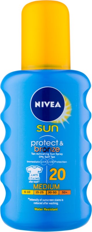 Nivea Sun Protect & Bronze інтенсивний спрей для засмаги SPF 20