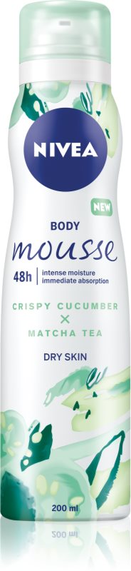 Nivea Crispy Cucumber & Matcha Tea osvežujoča pena za telo za intenzivno vlažnost