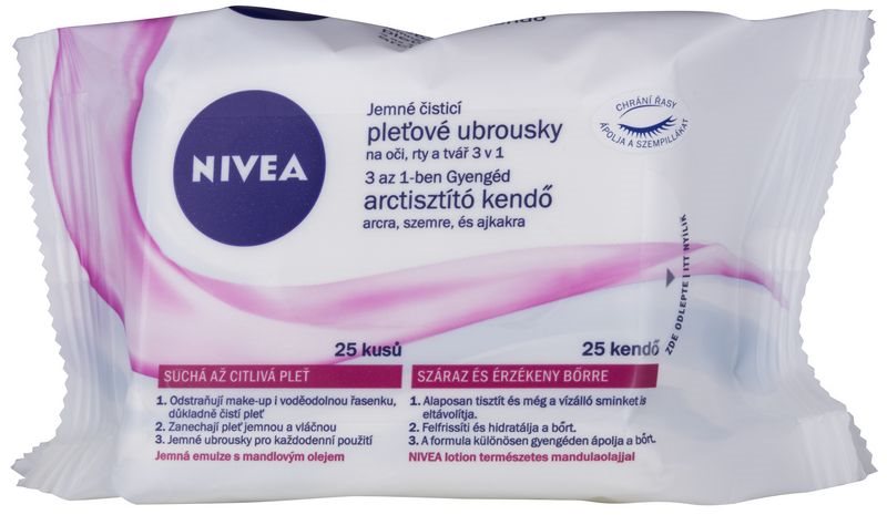 Nivea Aqua Effect toallitas faciales limpiadoras calmantes para pieles sensibles y secas