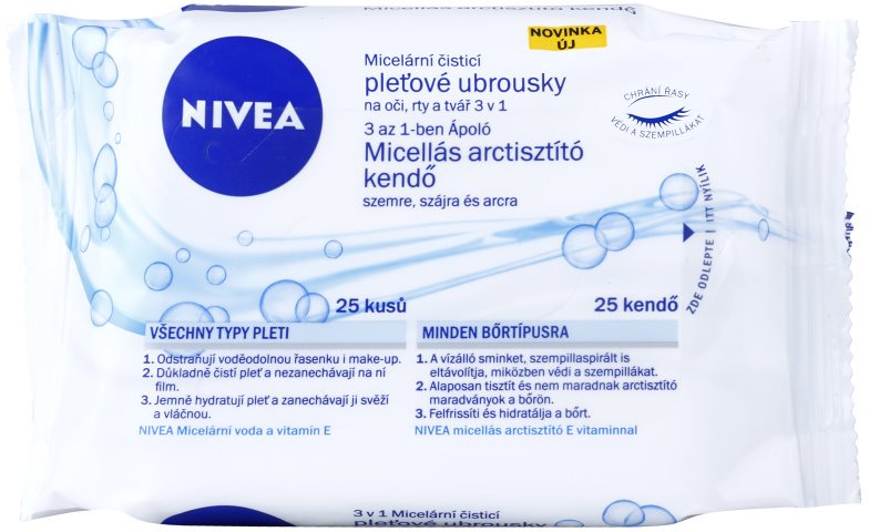Nivea Micellar toalhetes de limpeza facial 3 em 1