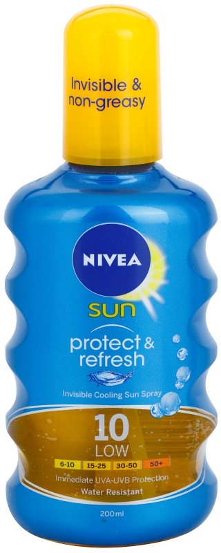 Nivea Sun Protect & Refresh neviditeľný sprej na opaľovanie SPF 10
