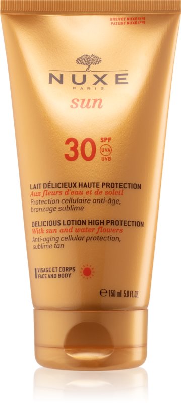 Nuxe Sun молочко для засмаги для шкіри обличчя та тіла SPF 30