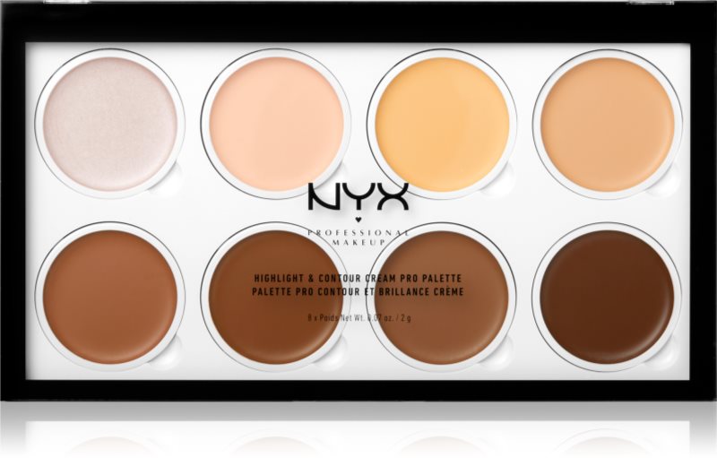 NYX Professional Makeup Highlight & Contour Cream PRO palette contouring