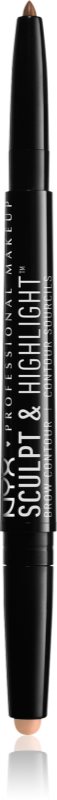 NYX Professional Makeup Sculpt & Highlight obojestranski svinčnik za obrvi
