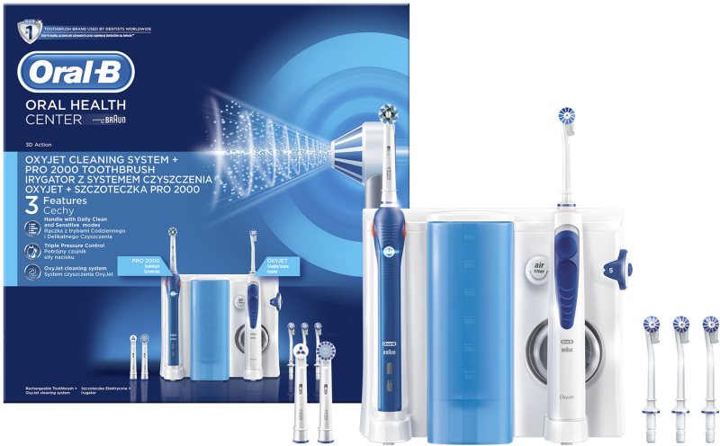 Oral B Oxyjet + PRO 2000 električna zobna ščetka in ustna prha v enem