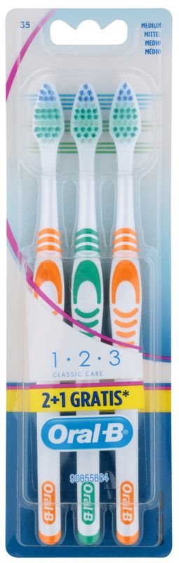 Oral B 1-2-3 Classic Care Zahnbürste Medium 3 pc