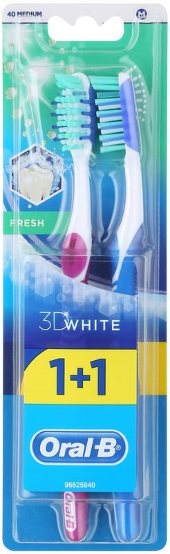 Oral B 3D White Fresh szczoteczki do zębów medium 2 szt.