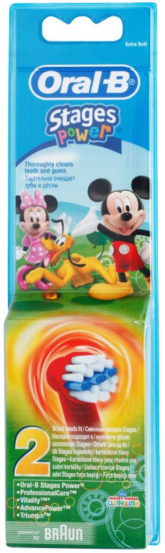 Oral B Stages Power EB10 Mickey Mouse náhradní hlavice pro zubní kartáček extra soft