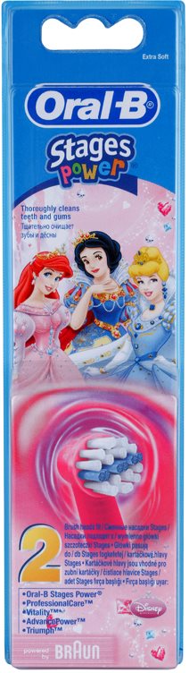 Oral B Stages Power EB10 Princess cabeças de reposição para escova de dentes extra suave