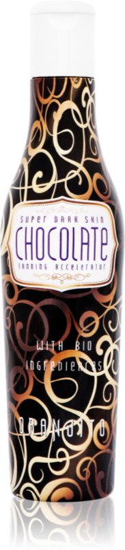 Oranjito Max. Effect Chocolate loção bronzeadora para solário com componentes bio e acelerador de bronzeamento