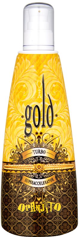 Oranjito Max. Effect Gold Turbo latte abbronzante per solarium per accelerare l'abbronzatura
