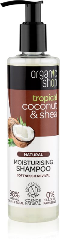 Organic Shop Natural Coconut & Shea vlažilni šampon za suhe in poškodovane lase