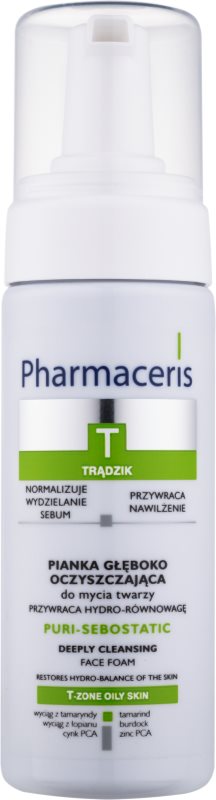 Pharmaceris T-Zone Oily Skin Puri-Sebostatic čisticí pěna pro pleť vysušenou a podrážděnou léčbou akné