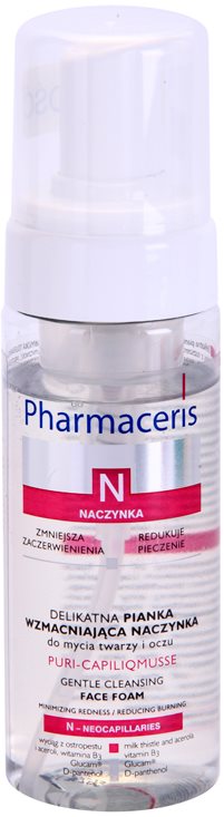 Pharmaceris N-Neocapillaries Puri-Capiliqmousse čistilna pena za odstranjevanje ličil za razpokane in razširjene žilice