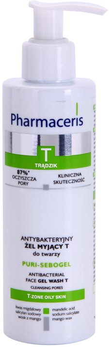 Pharmaceris T-Zone Oily Skin Puri-Sebogel gel limpiador para pieles problemáticas y con acné