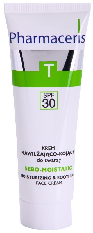 Pharmaceris T-Zone Oily Skin Sebo-Moistatic vlažilna in pomirjujoča krema za izsušeno in razdraženo kožo zaradi zdravljenja aken