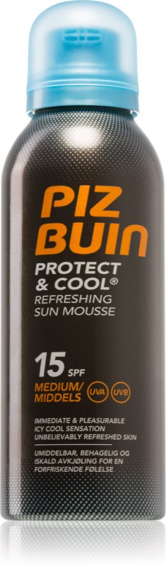 Piz Buin Protect & Cool Spumă pentru bronzat revigorantă SPF 15