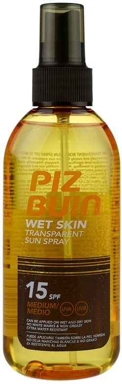 Piz Buin Wet Skin sprej na opalování SPF 15
