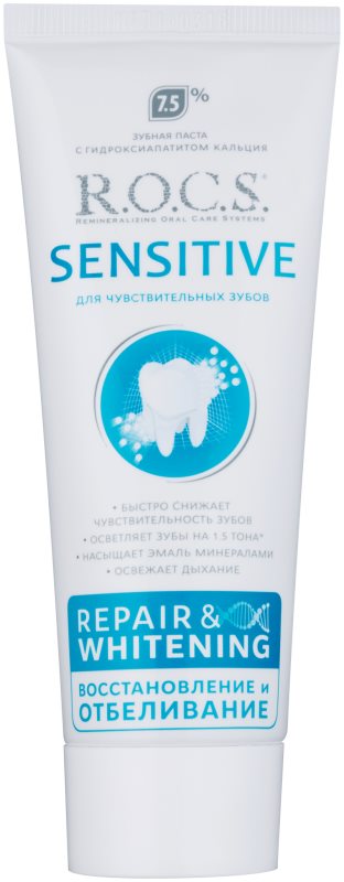R.O.C.S. Sensitive Repair & Whitening remineralisierende Zahncreme für empfindliche Zähne