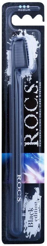R.O.C.S. Black Edition escova de dentes medium