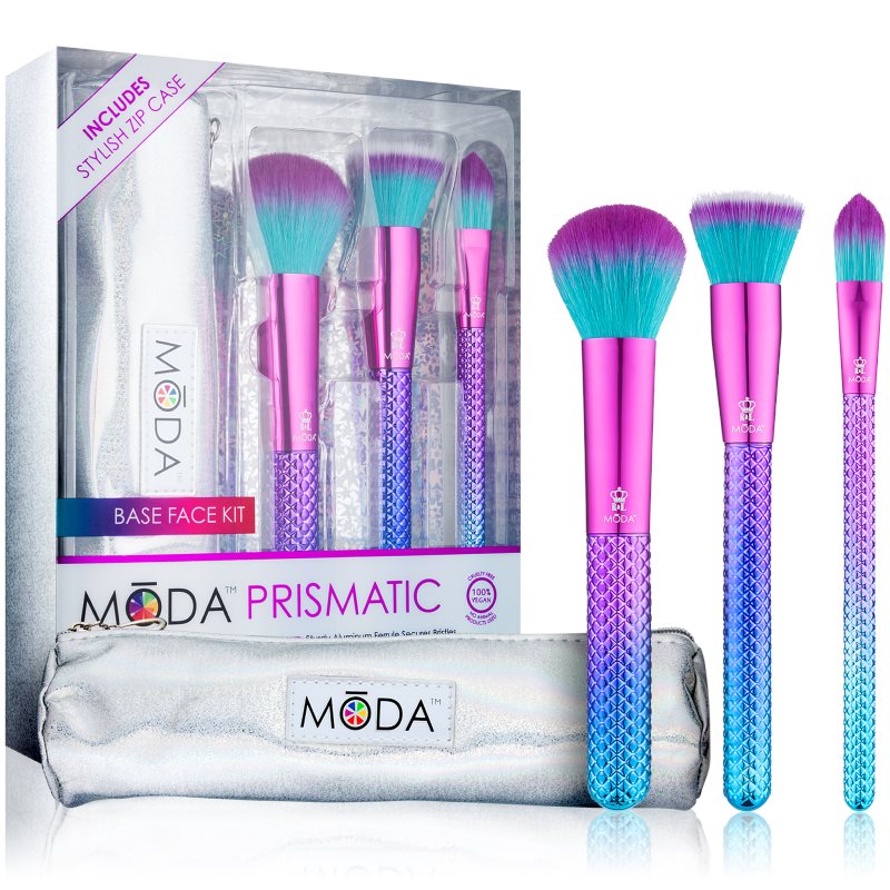 Royal and Langnickel Moda Prismatic Base Face kit de pinceaux avec étui