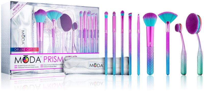 Royal and Langnickel Moda Prismatic Deluxe conjunto de escovas com estojo