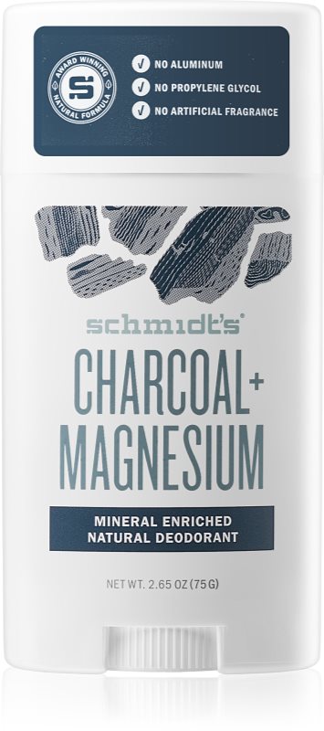 Schmidt's Charcoal + Magnesium tuhý dezodorant pre všetky typy pokožky