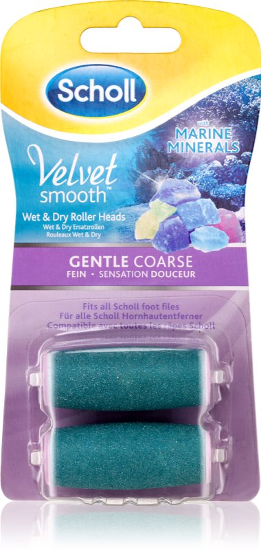 Scholl Velvet Smooth Gentle Coarse запасна насадка для електричної щітки для ніг 2 шт
