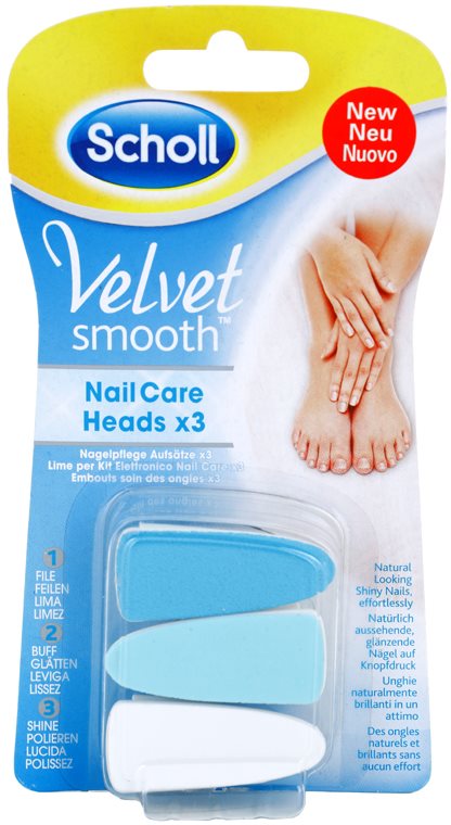 Scholl Velvet Smooth náhradní hlavice do elektrického pilníku na nehty 3 ks