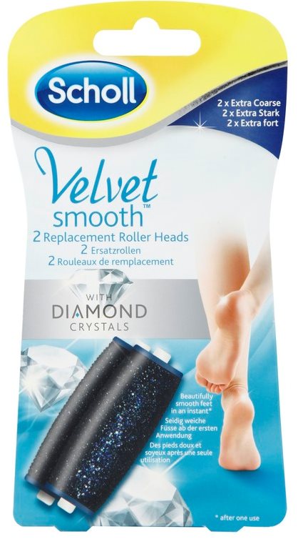 Scholl Velvet Smooth nadomestne glave za električno pilico za stopala 2 ks