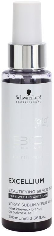 Schwarzkopf Professional BC Bonacure Excellium Beautifying spray con pigmentos plateados para realzar y suavizar el tono del cabello blanco y plateado