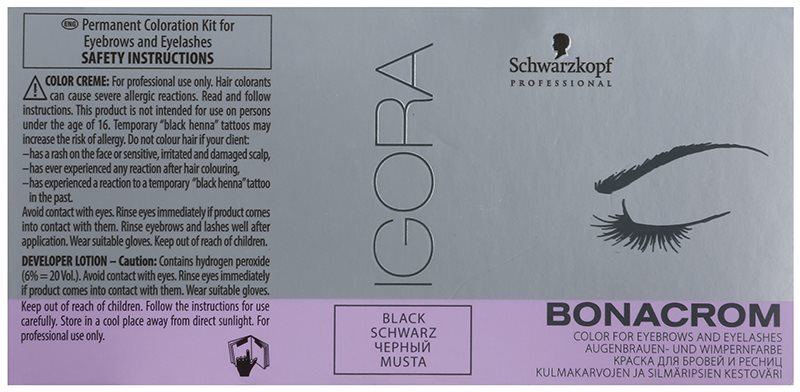 Schwarzkopf Professional Igora Bonacrom barva za obrvi in trepalnice z aktivatorjem