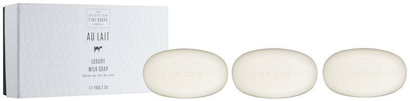 Scottish Fine Soaps Au Lait zestaw luksusowych mydeł nawilżających