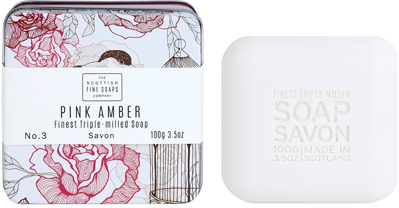 Scottish Fine Soaps Pink Amber luxusní mýdlo v plechové dóze