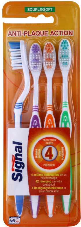 Signal Anti-Plaque Action zubné kefky soft 4 ks