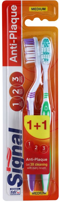 Signal Anti-Plaque zubní kartáčky medium 2 ks