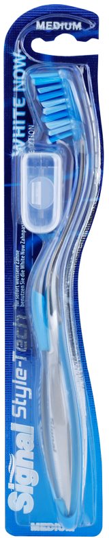Signal White Now Style-Tech cepillo de dientes con tapa de viaje medio