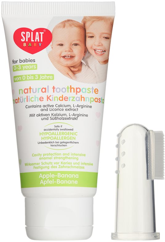 Splat Baby pasta de dentes natural com escova de massagem para crianças