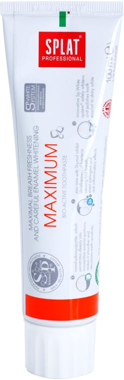 Splat Professional Maximum bioaktívna zubná pasta pre maximálne svieži dych a šetrné bielenie zubnej skloviny