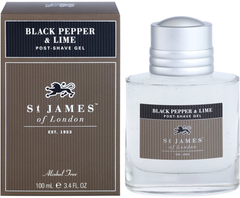 St. James Of London Black Pepper & Persian Lime borotválkozás utáni gél férfiaknak 100 ml