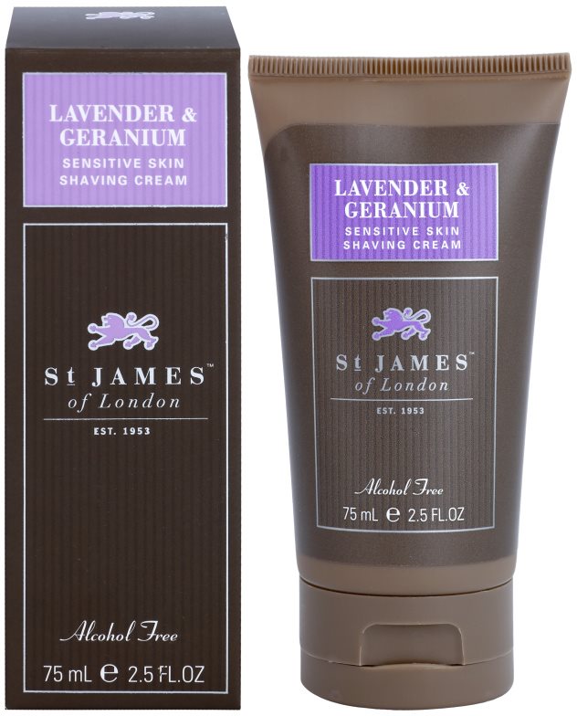 St. James Of London Lavender & Geranium Shaving Cream for Men 75 g Travel Packaging