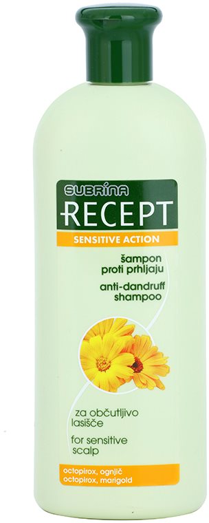Subrina Professional Recept Sensitive Action champú anticaspa para cuero cabelludo sensible