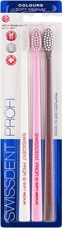 Swissdent Colours Trio четки за зъби 3 бр. средно- мека
