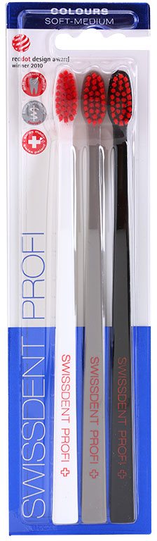 Swissdent Colours Trio Toothbrushes, 3 pcs