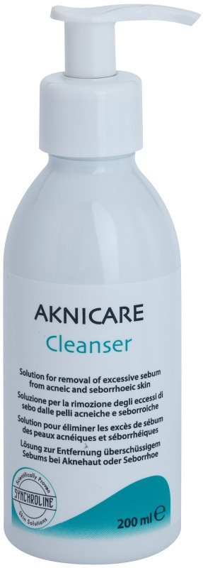 Synchroline Aknicare gel de limpeza para reduzir a produção do sebo em peles acneicas