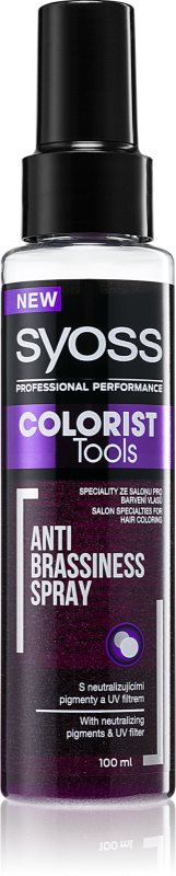 Syoss Colorist Tools spray para neutralizar los tonos amarillos