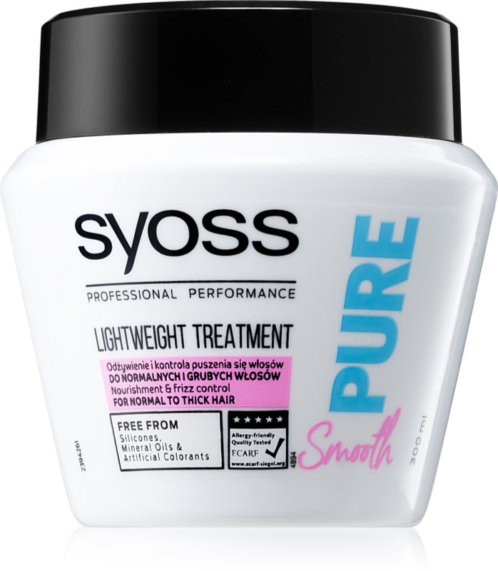 Syoss Pure Smooth hranilna maska za gladke in sijoče lase