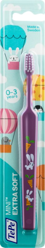 TePe Mini Illustration Toothbrush with Small Tapered Head for Kids Extra Soft