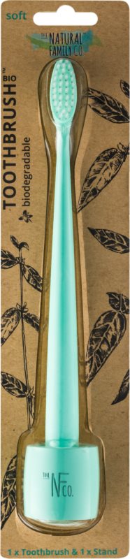 The Natural Family Co. Bio Zahnbürste mit Ständer weich